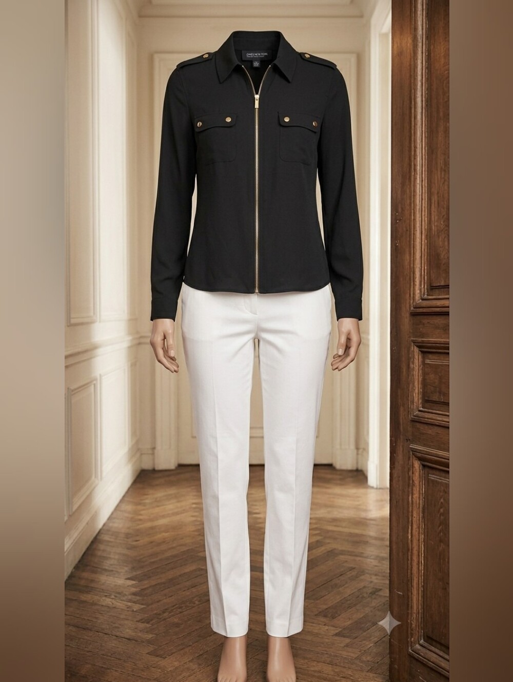 Jones New York Zippered Blouse Small